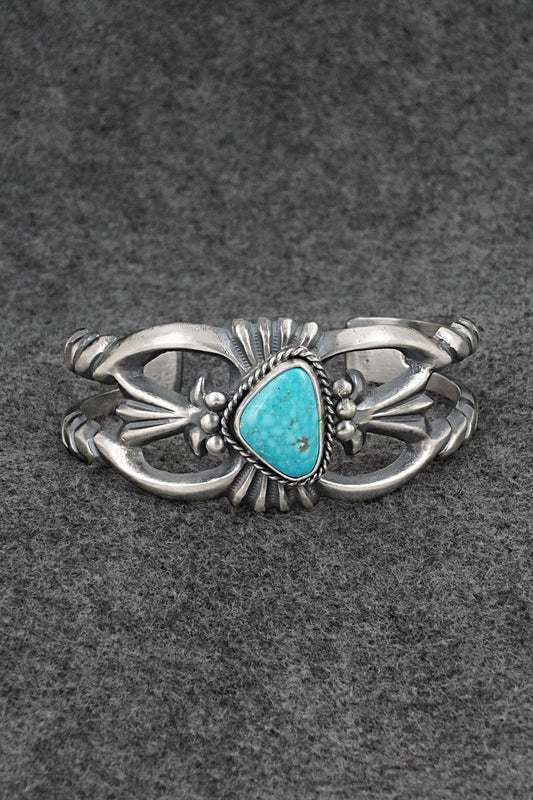 Turquoise & Sterling Silver Bracelet - Harrison Bitsue