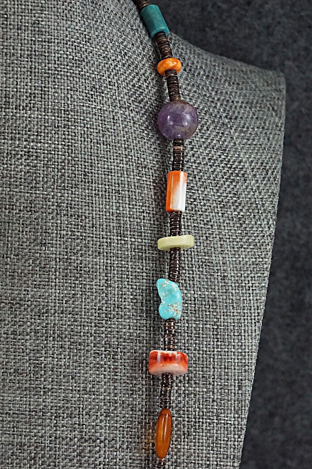 Multi-Stone and Sterling Silver Necklace - Helen Tsosie