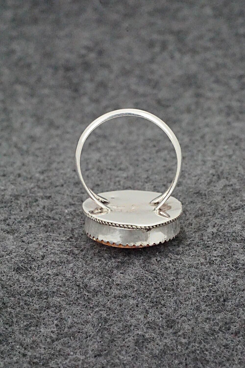 Spiny Oyster & Sterling Silver Ring - Ernest Hawthorne - Size 7.75