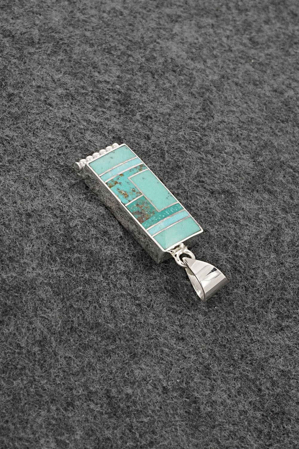 Turquoise & Sterling Silver Pendant - Curtis Manygoats
