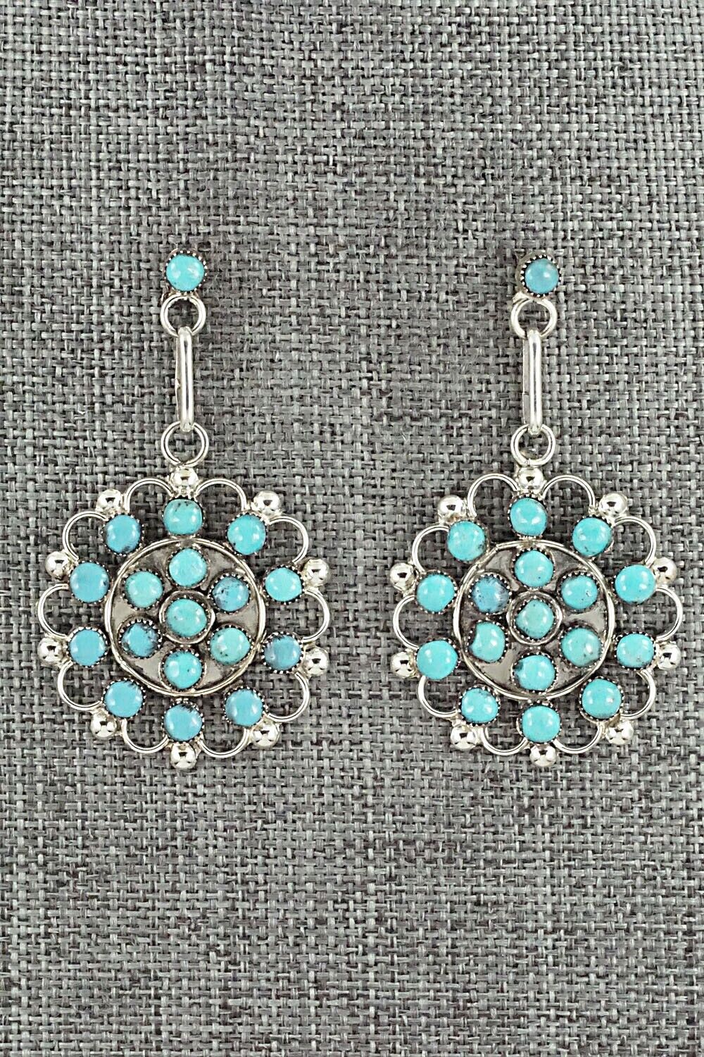 Turquoise & Sterling Silver Earrings - Yvette Kaamasee