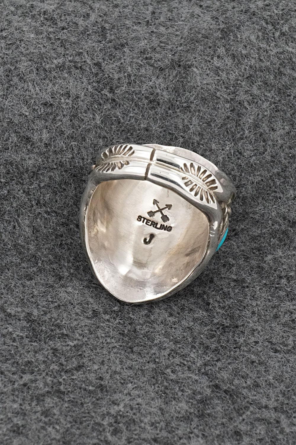 Turquoise & Sterling Silver Ring - Melvin Jones - Size 11.5
