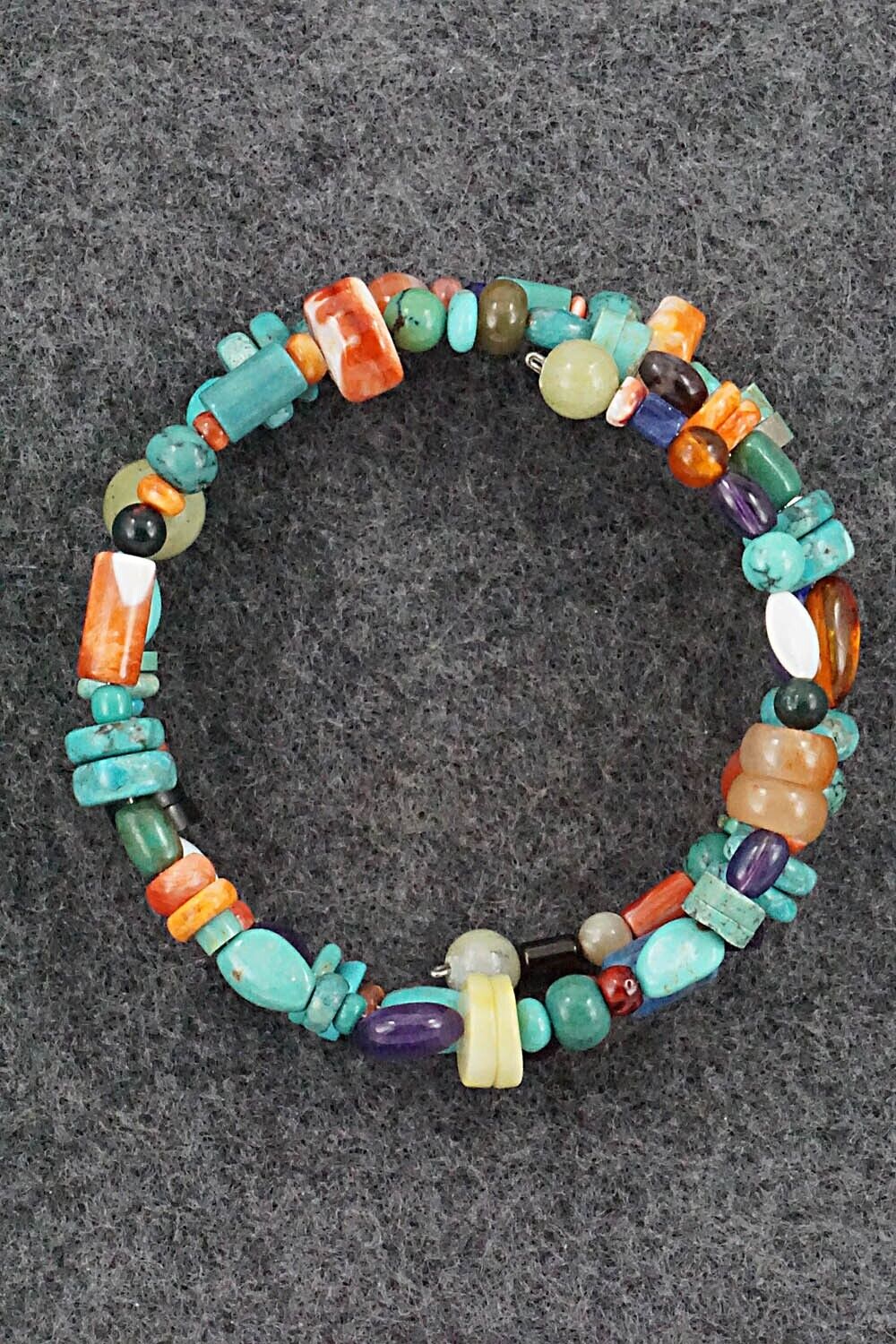 Multi-Stone Beaded Wrap Bracelet - Helen Tsosie