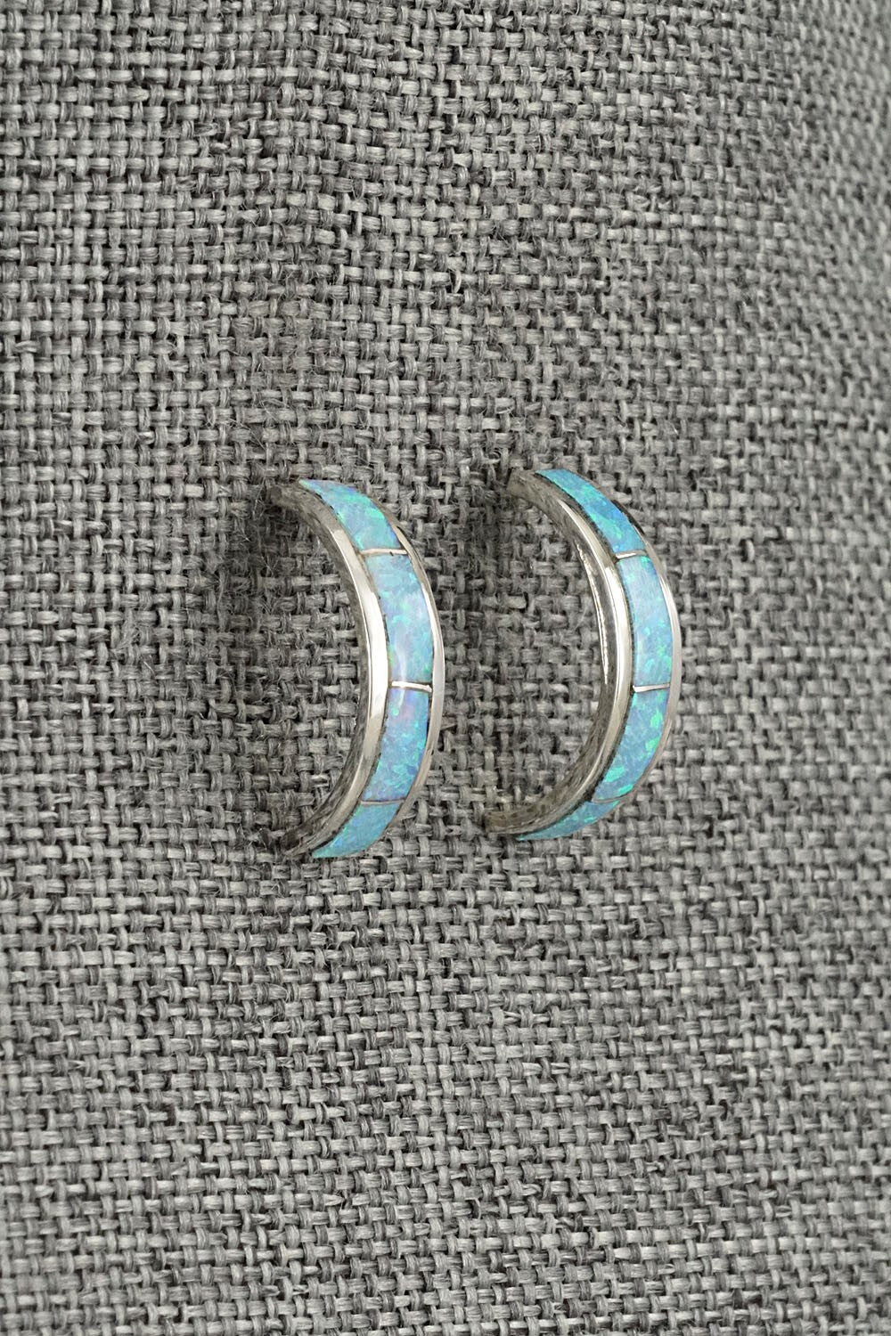 Opalite & Sterling Silver Hoop Earrings - Alton Tom