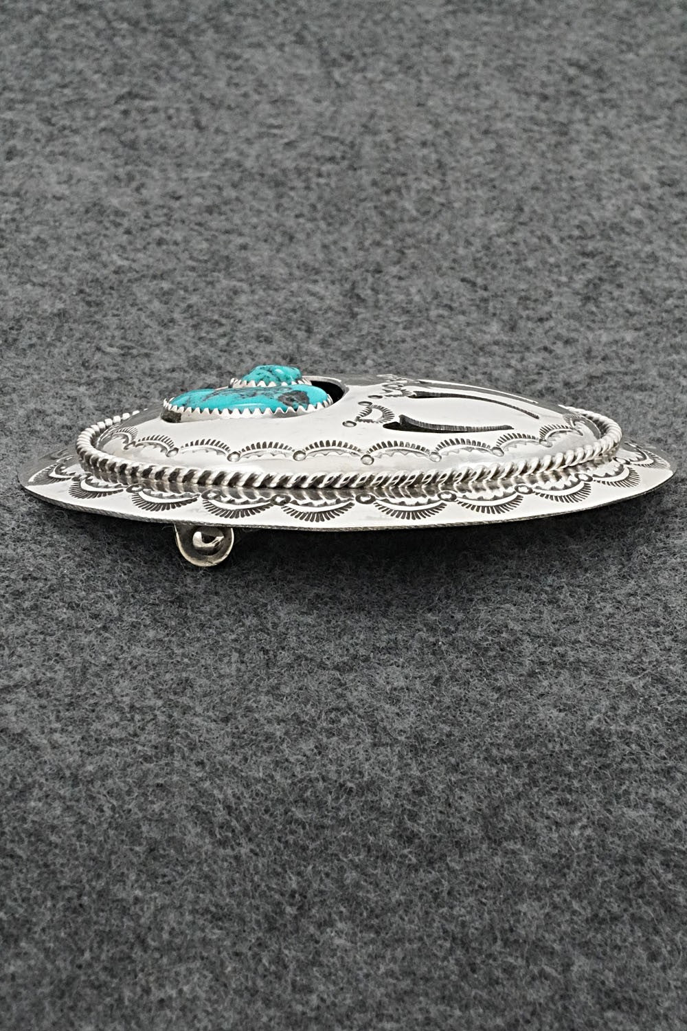 Turquoise & Sterling Silver Belt Buckle - Wilbert Muskett Sr.