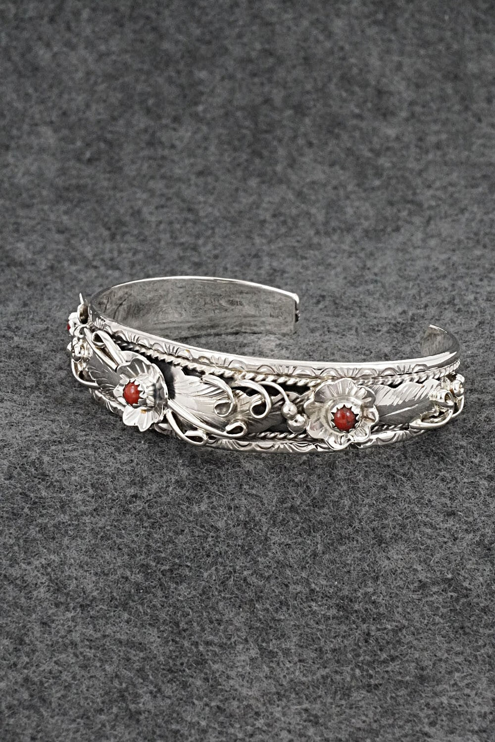 Coral & Sterling Silver Bracelet - Bessie Joe