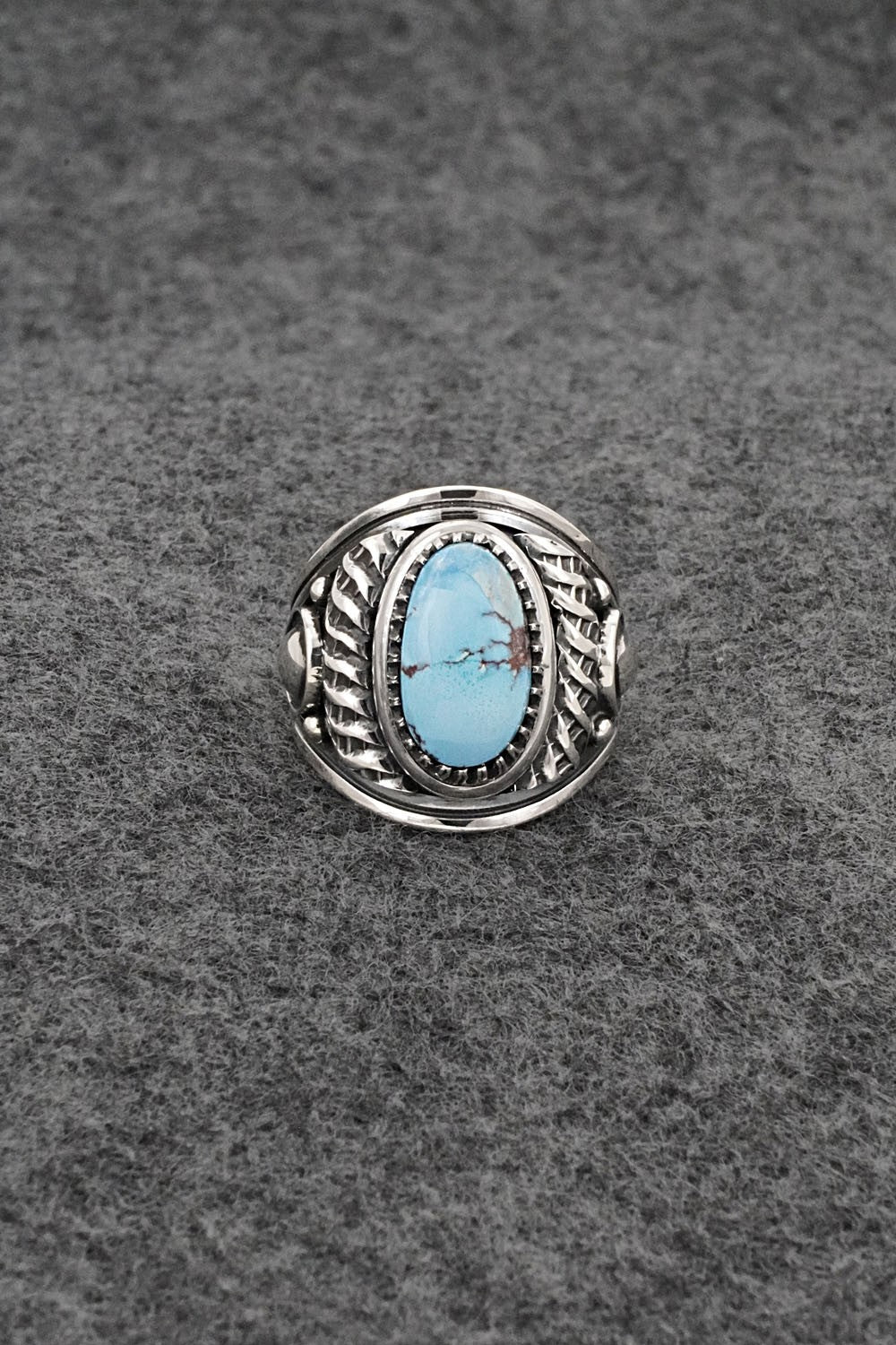 Turquoise & Sterling Silver Ring - Derrick Gordon - Size 7