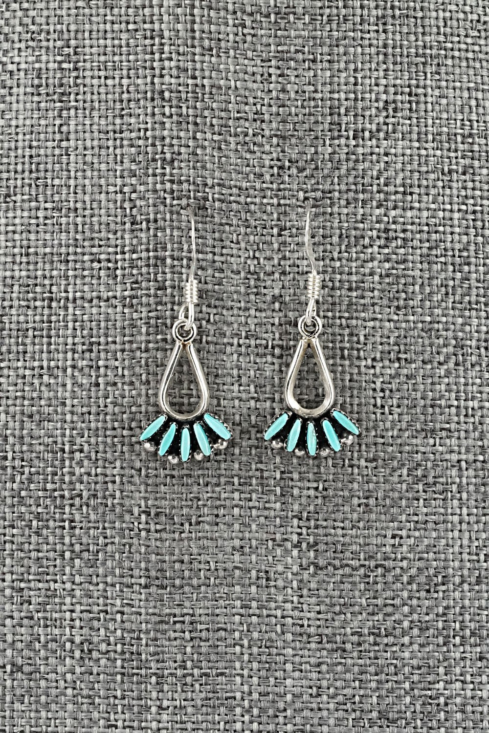 Turquoise & Sterling Silver Necklace and Earrings Set - Mildred Ukestine