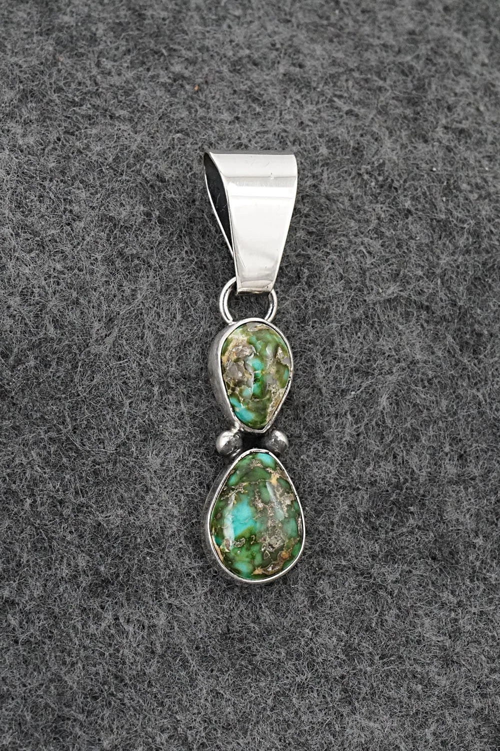 Turquoise & Sterling Silver Pendant - Eugene Gruber