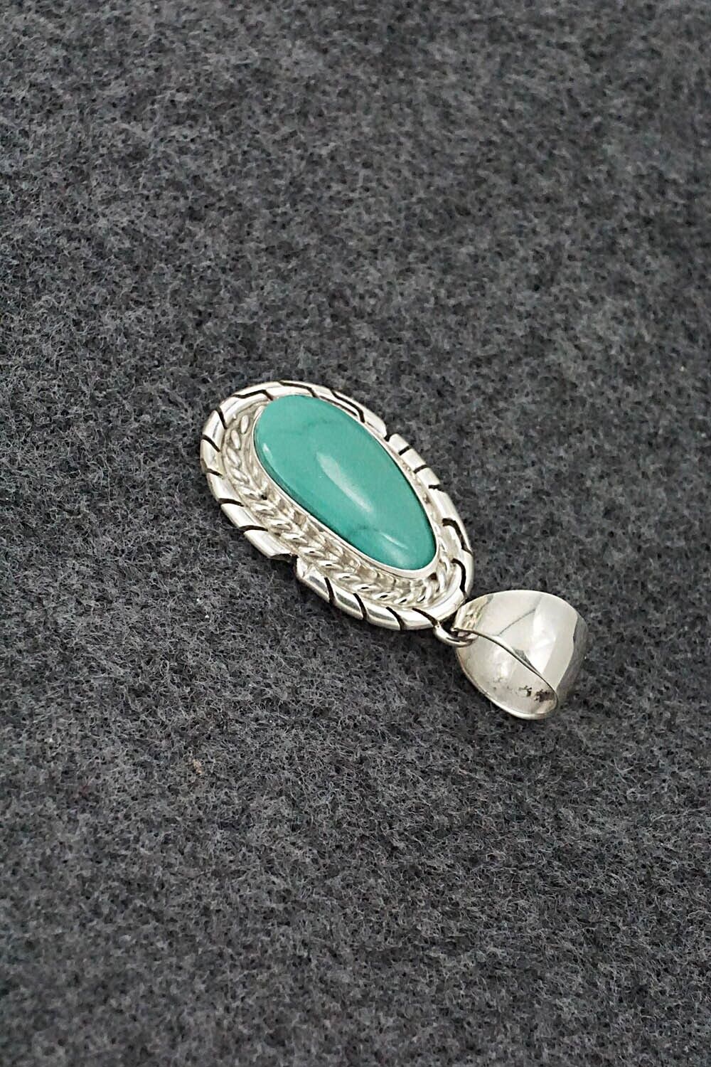 Turquoise & Sterling Silver Pendant - Johnny Frank