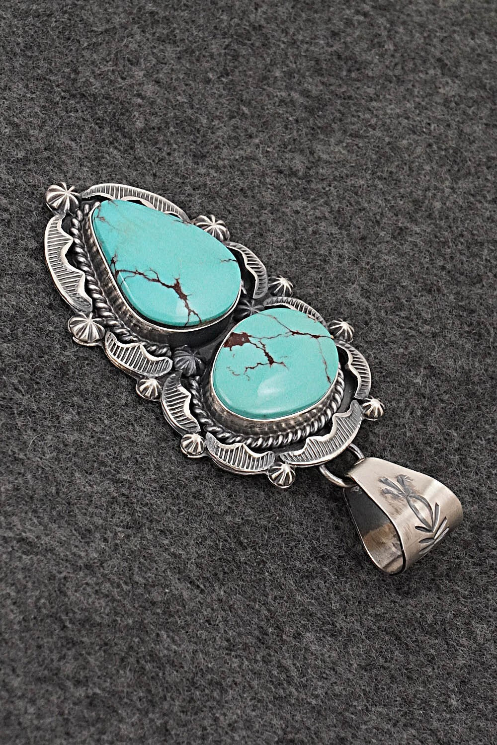 Turquoise & Sterling Silver Pendant - Raymond Delgarito
