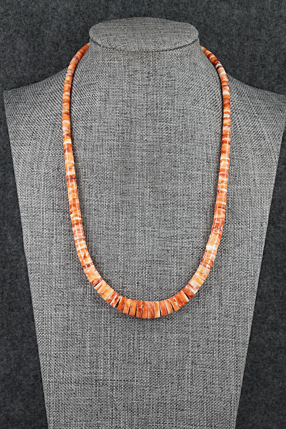 Spiny Oyster & Sterling Silver Necklace 18" - Doreen Jake