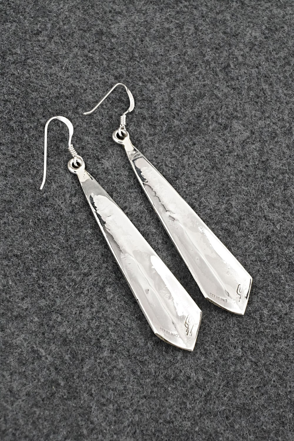Turquoise, Coral Chip & Sterling Silver Earrings - Joleen Yazzie