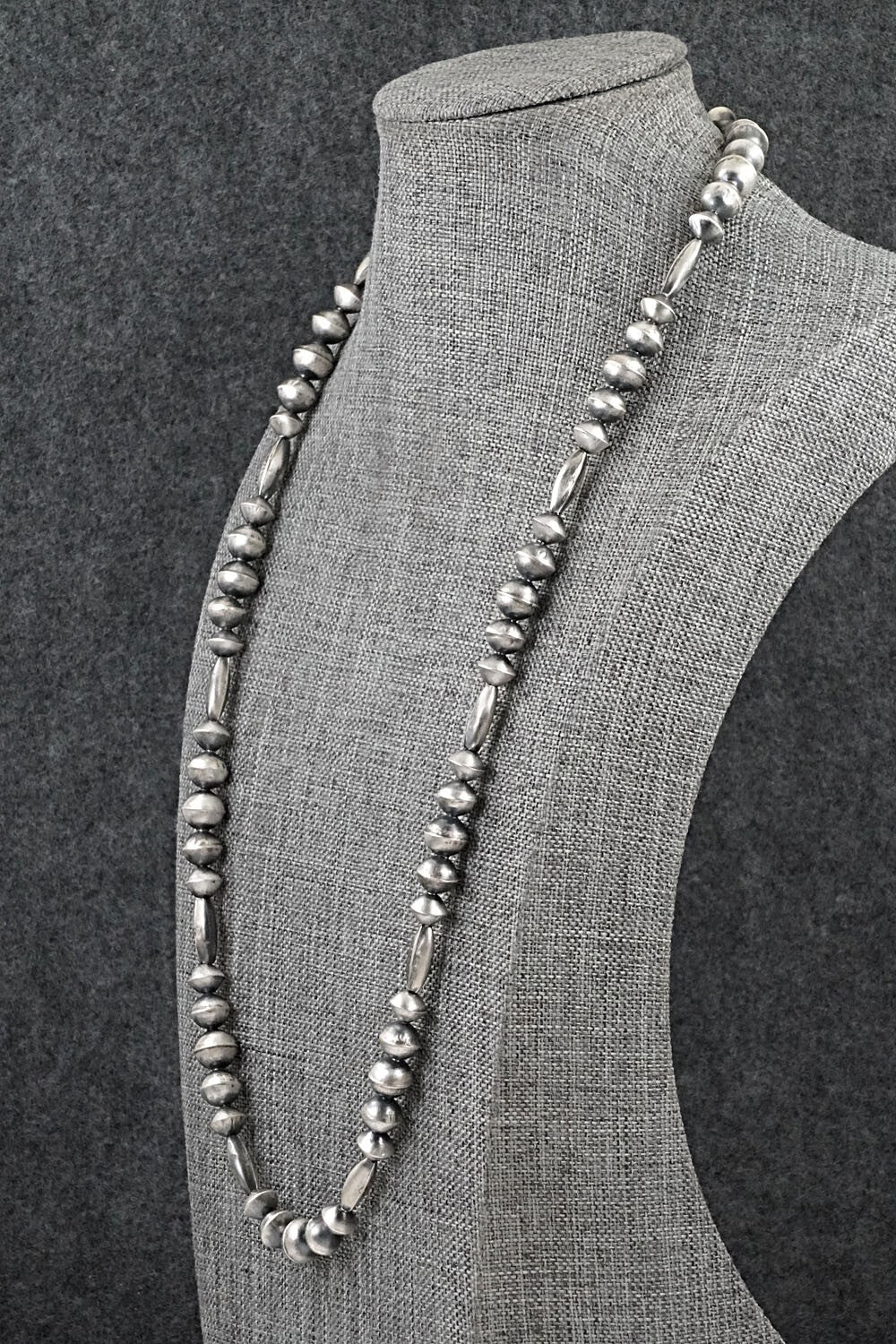 Sterling Silver Navajo Pearl Necklace 24" - Vintage