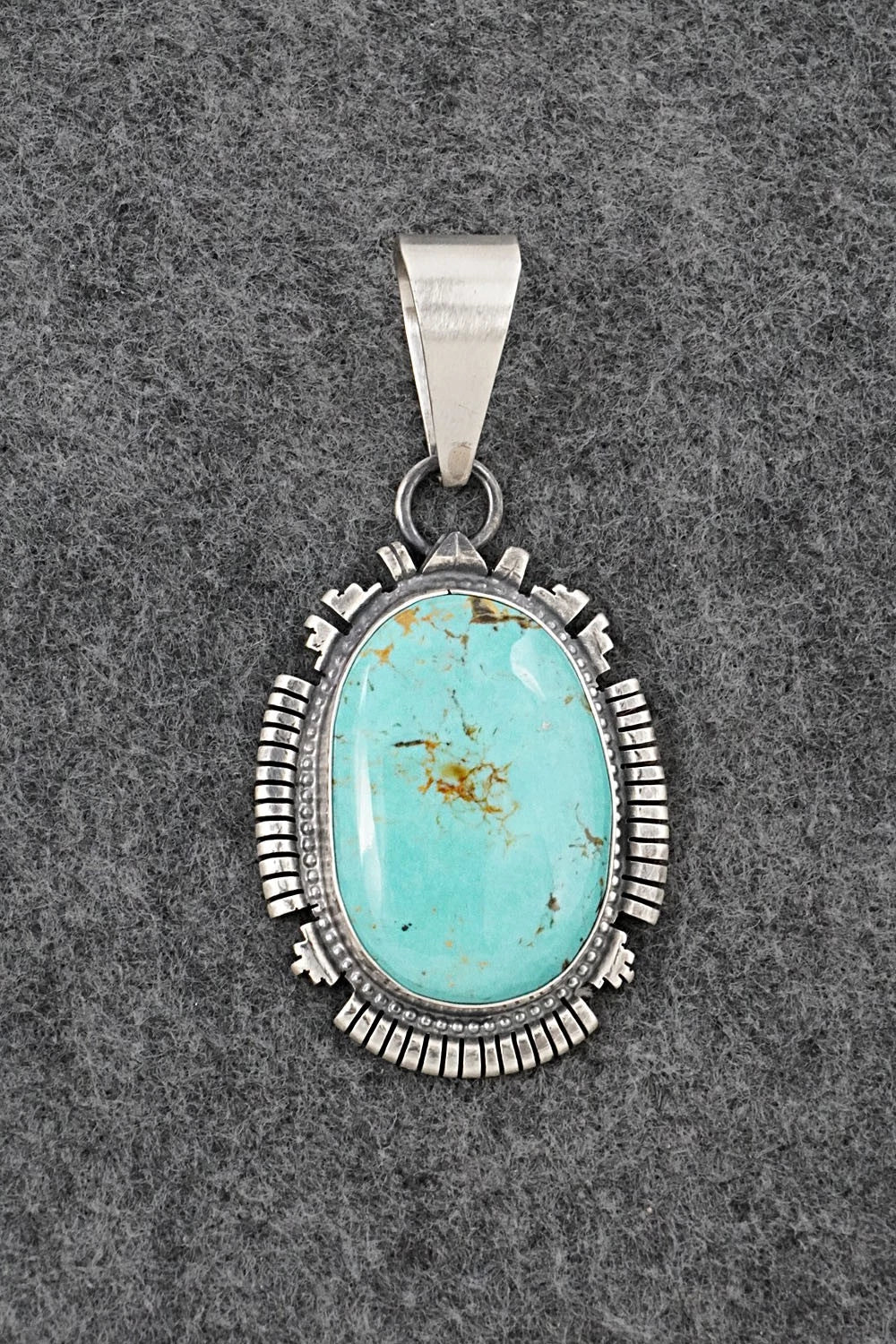 Turquoise & Sterling Silver Pendant - Randy Billy