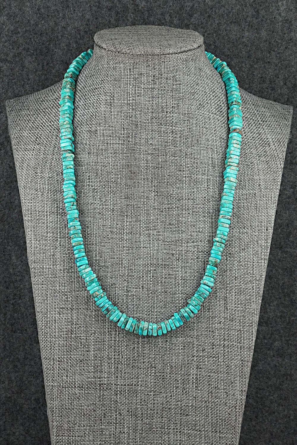 Turquoise & Sterling Silver Necklace 19" - Doreen Jake