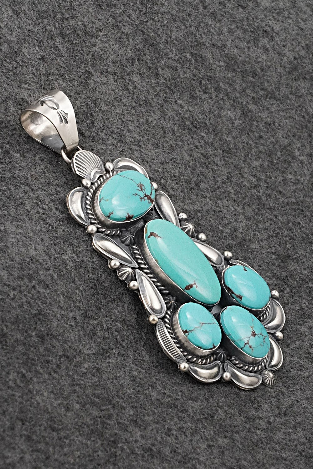Turquoise & Sterling Silver Pendant - Raymond Delgarito
