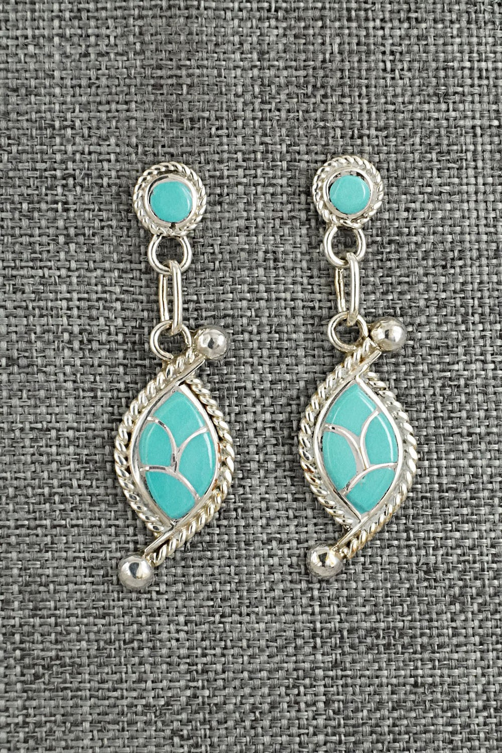 Turquoise & Sterling Silver Earrings - Carlen Seoutewa