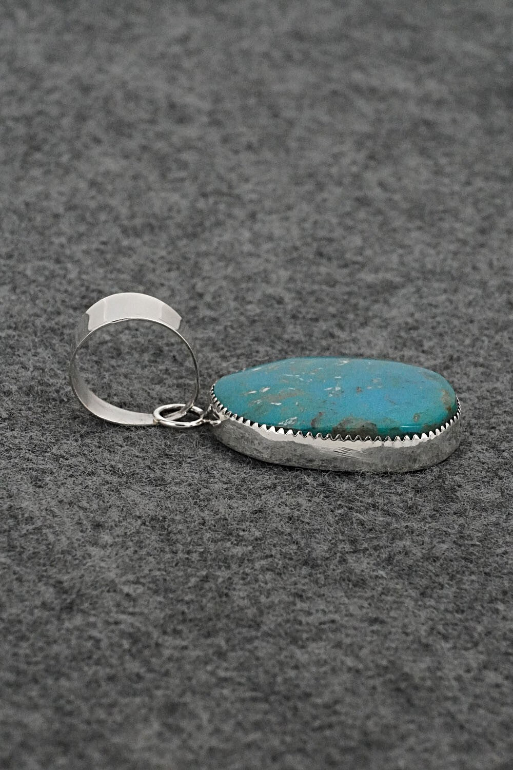 Turquoise and Sterling Silver Pendant - Leslie Nez