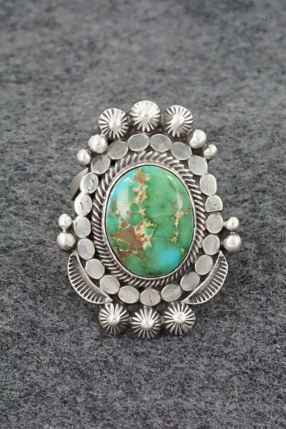 Turquoise & Sterling Silver Ring - Tom Lewis - Size 8