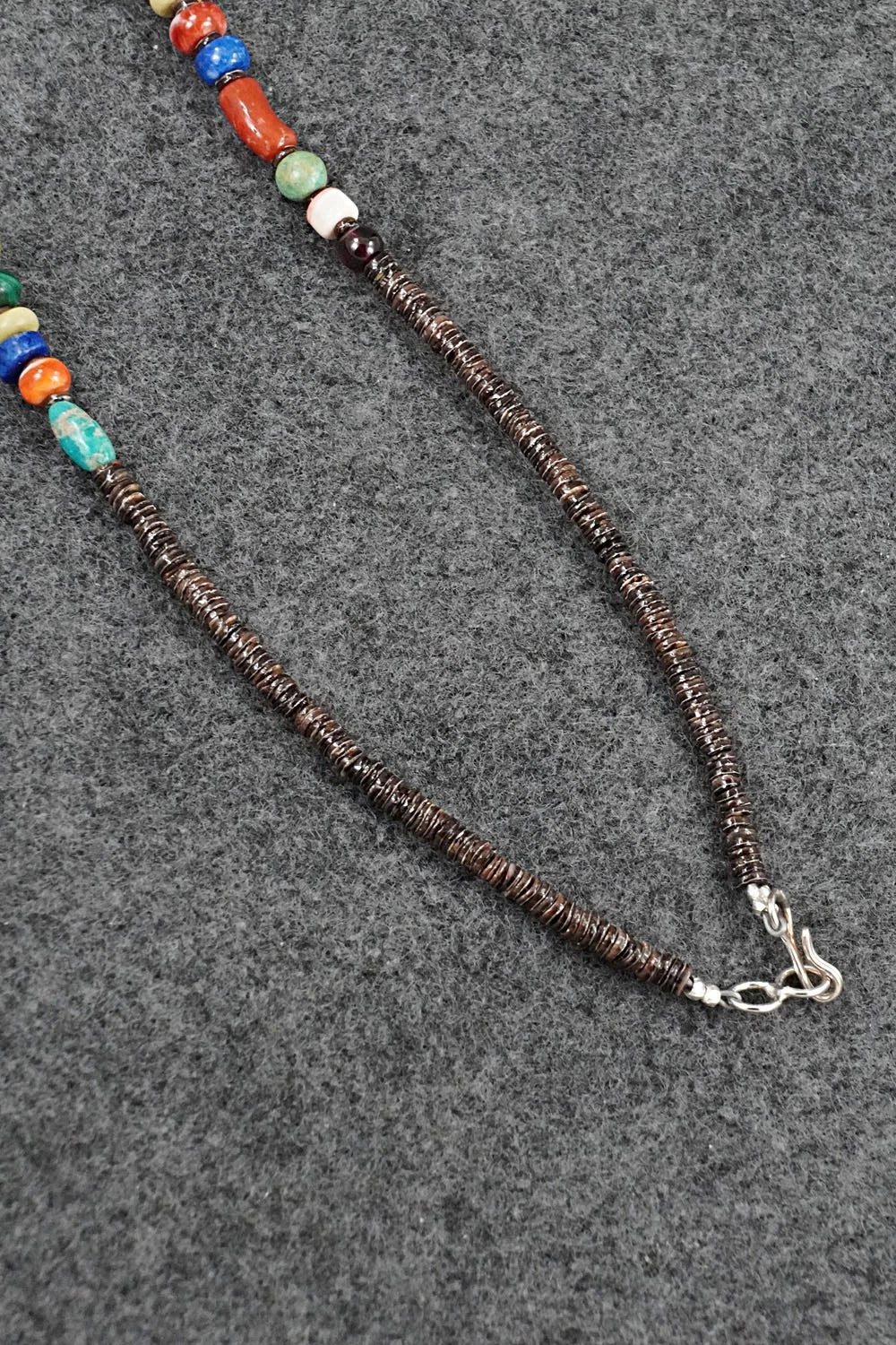 Multi-Stone & Sterling Silver Necklace 18"- Helen Tsosie