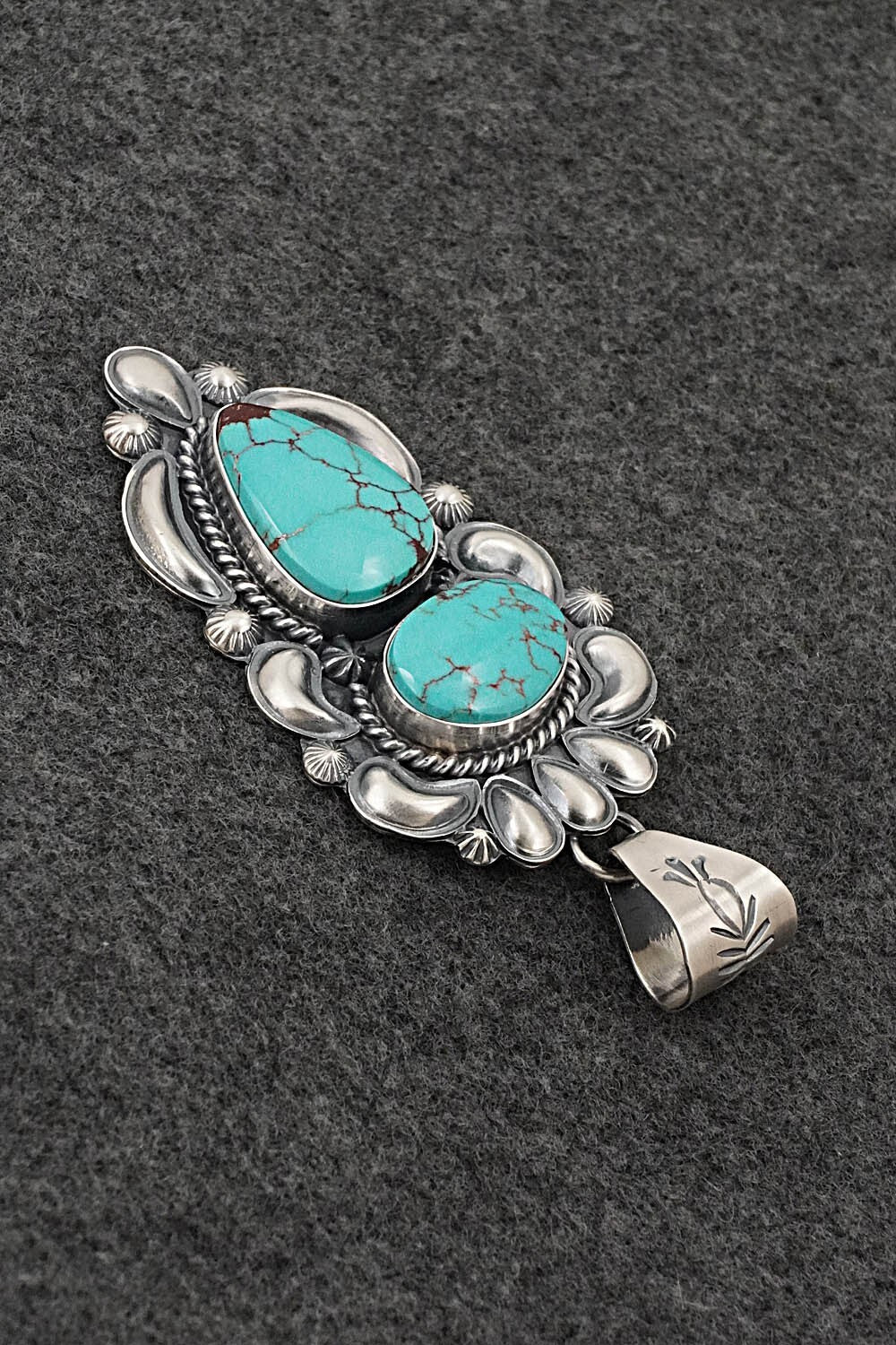 Turquoise & Sterling Silver Pendant - Raymond Delgarito
