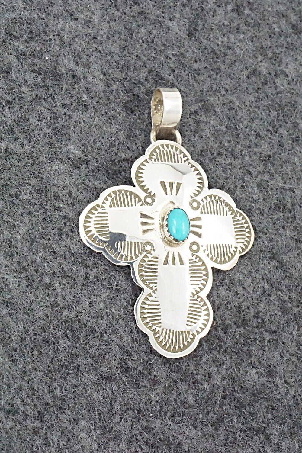 Turquoise & Sterling Silver Pendant - Bertha Begay