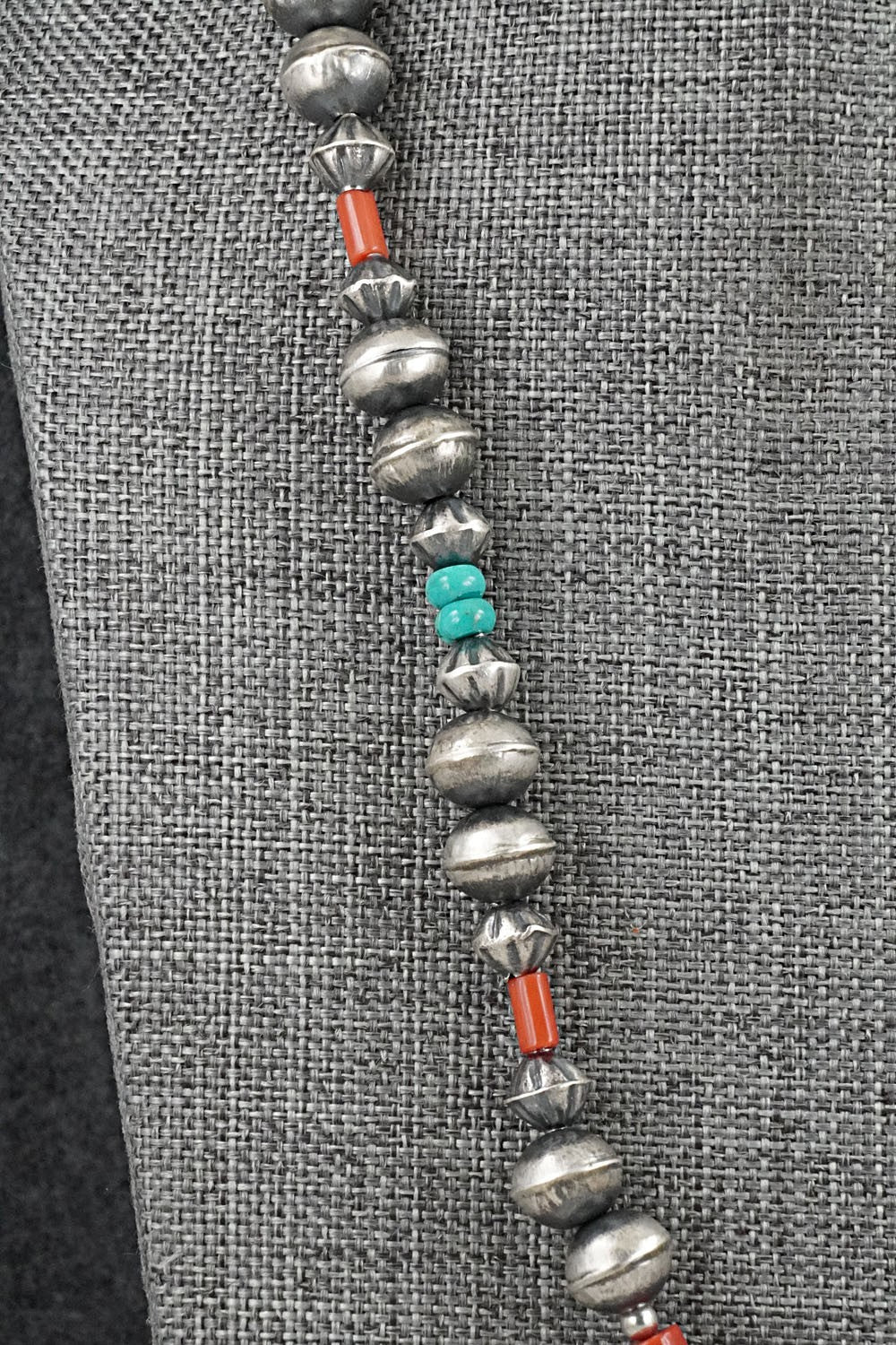 Multi-Stone & Sterling Silver Navajo Pearl Necklace 20" - Vintage