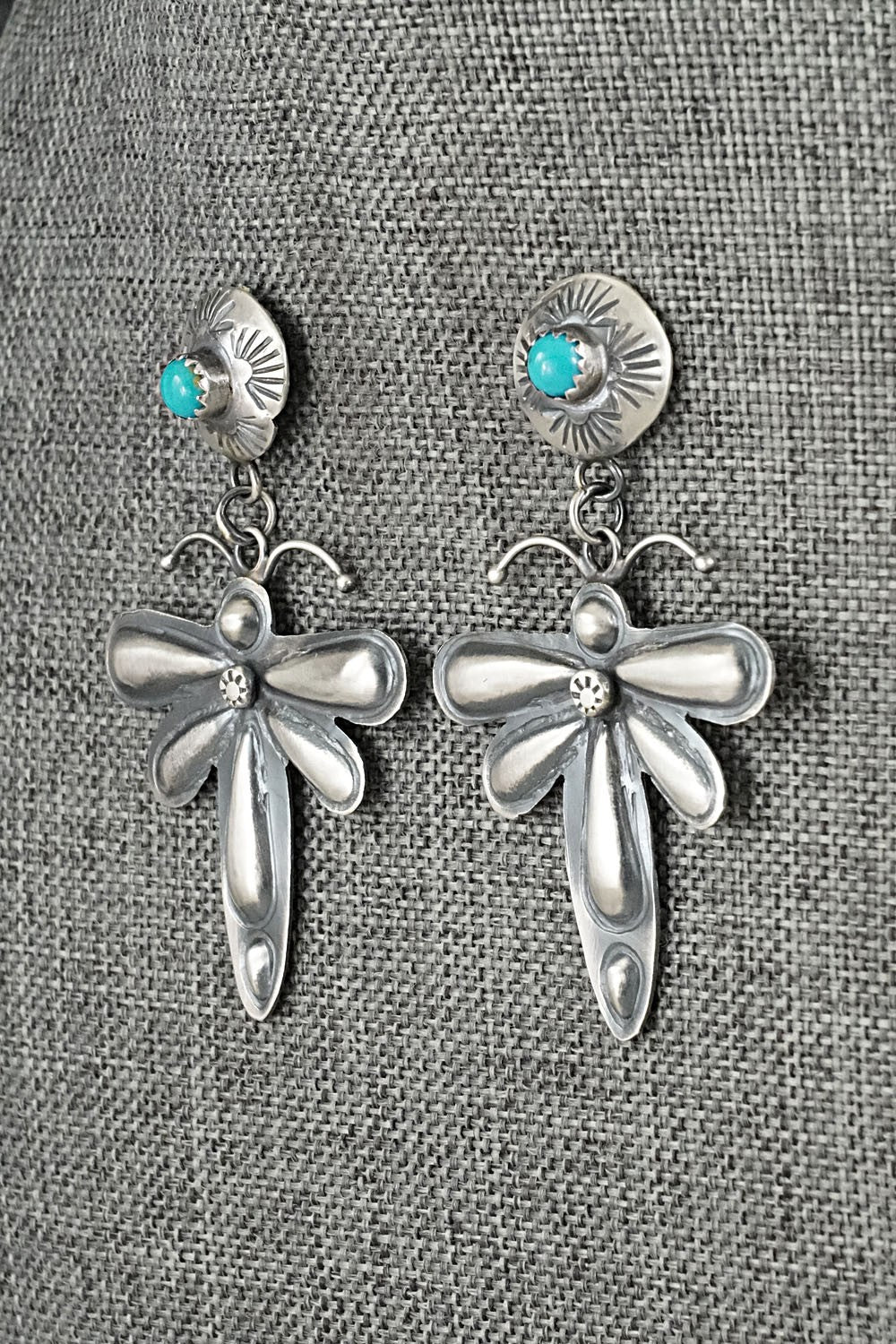 Turquoise & Sterling Silver Earrings - Loretta Chee