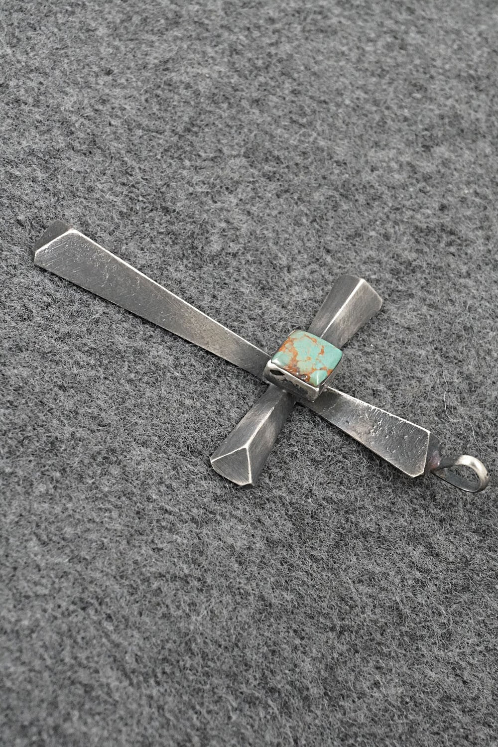 Turquoise & Sterling Silver Pendant - Raymond Betsoi