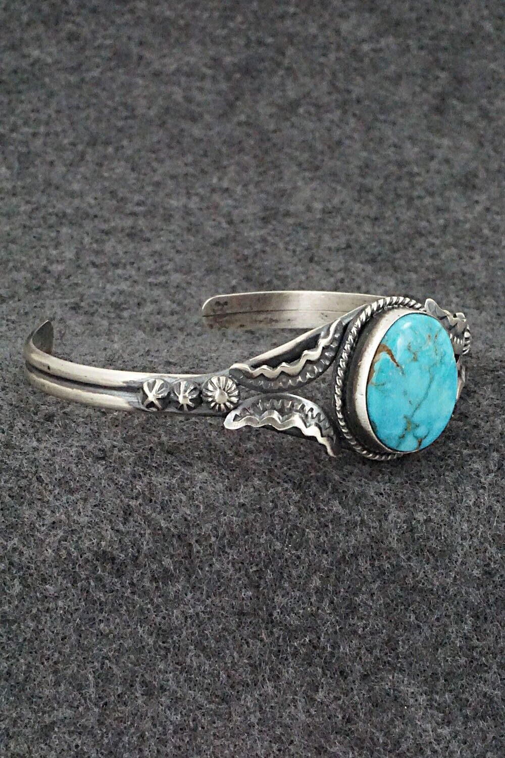 Turquoise & Sterling Silver Bracelet - Gilbert Tom
