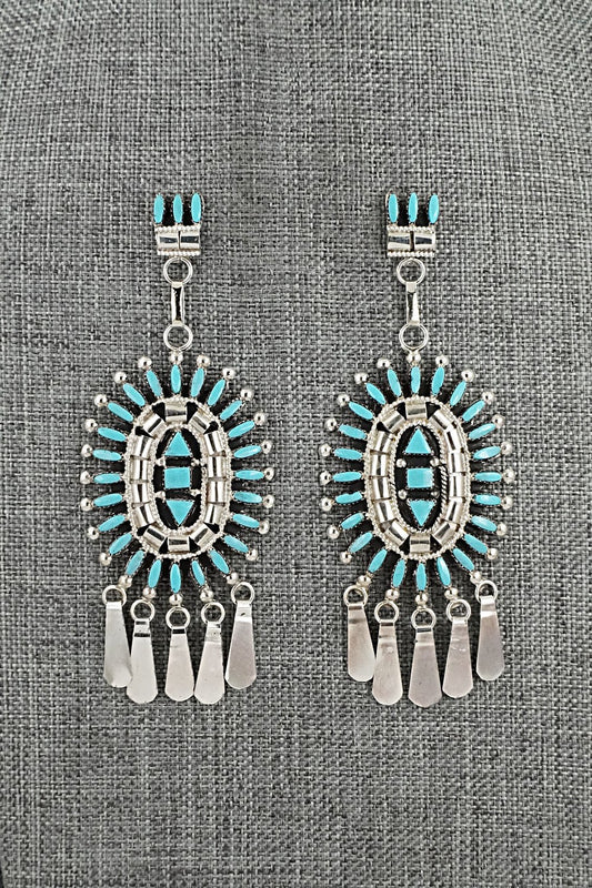 Turquoise & Sterling Silver Earrings - Evonne Hustito