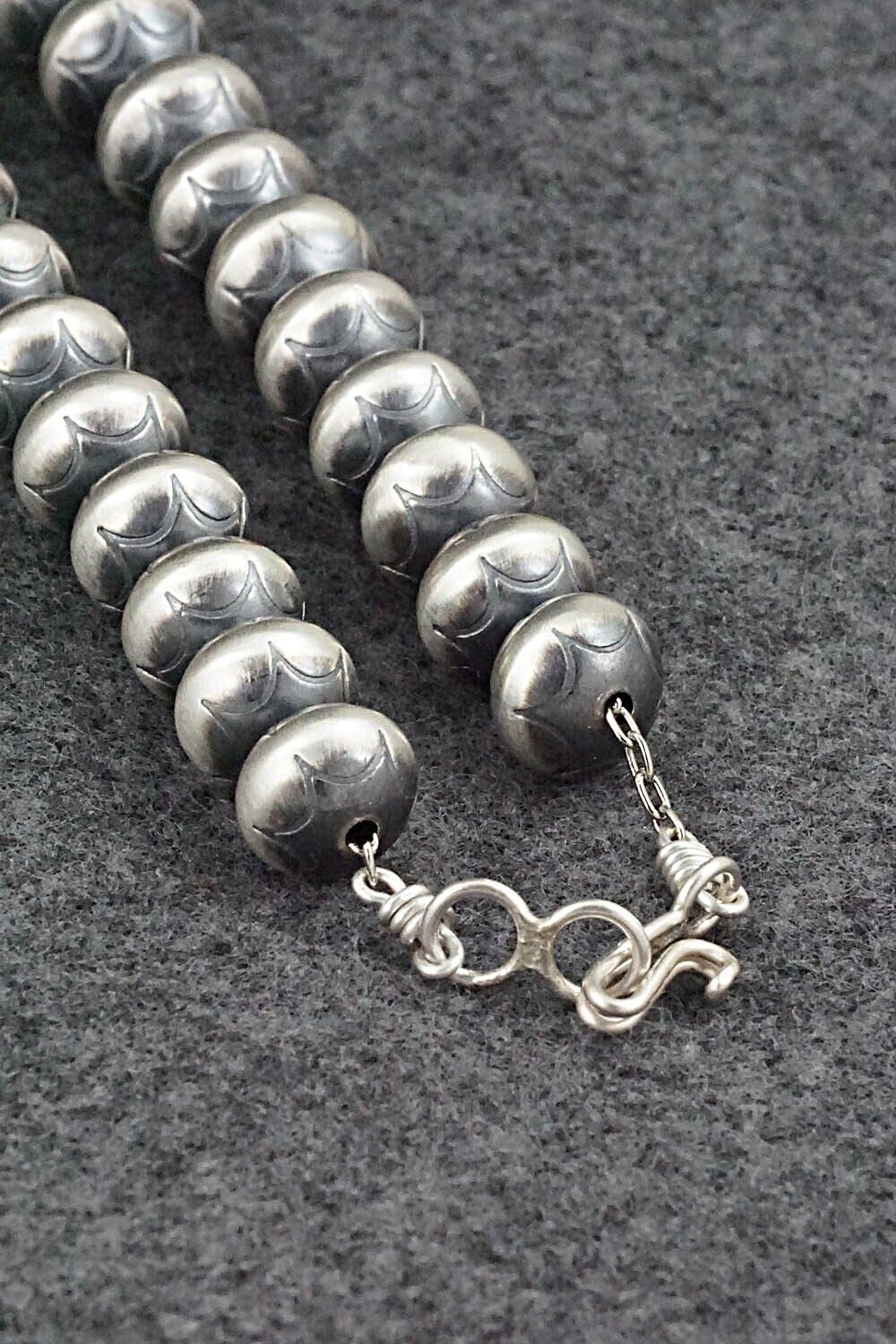 Sterling Silver Navajo Pearl Necklace 20" - Dorinda Mariano