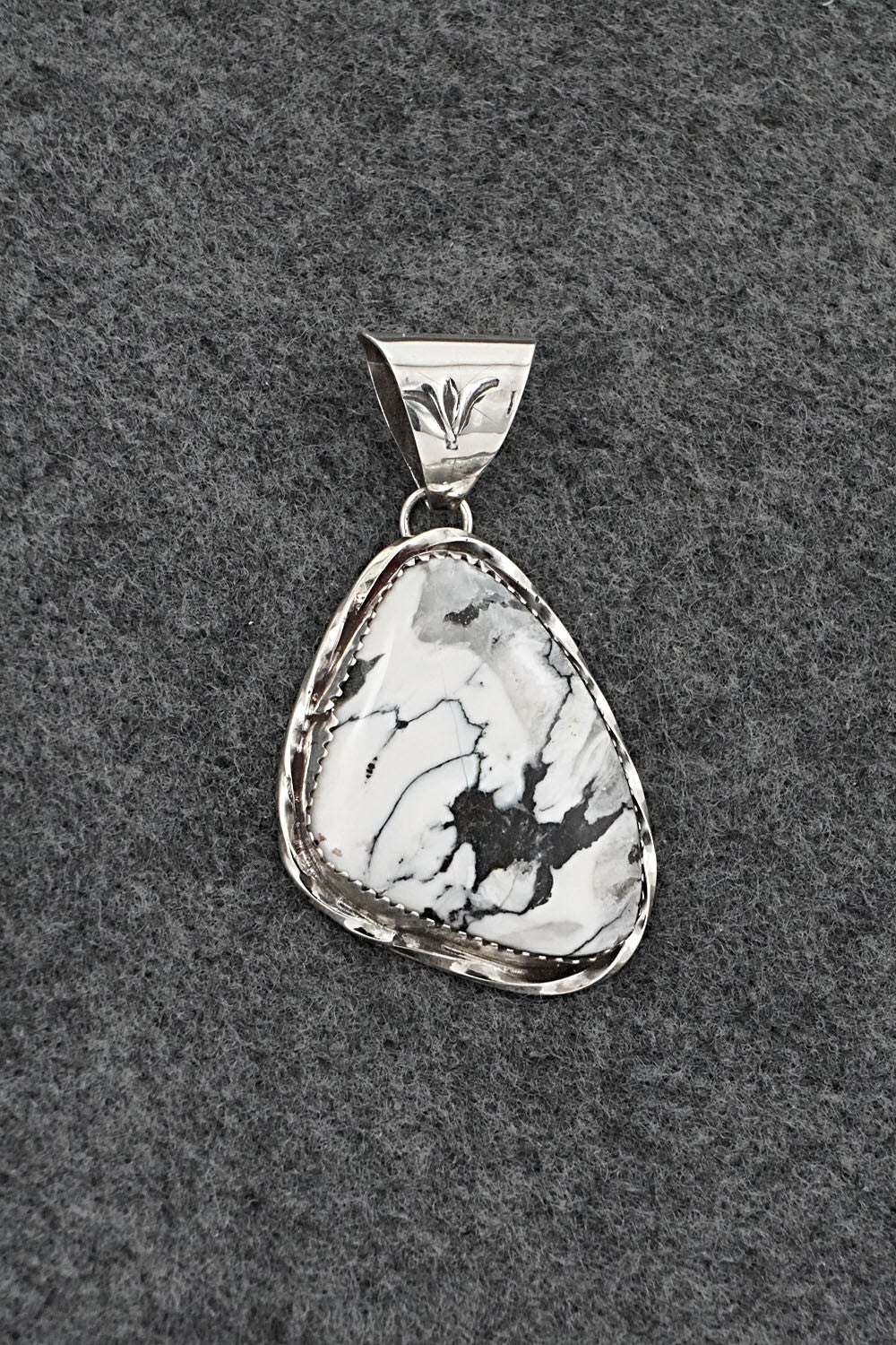 White Buffalo & Sterling Silver Pendant - Ernest Hawthorne