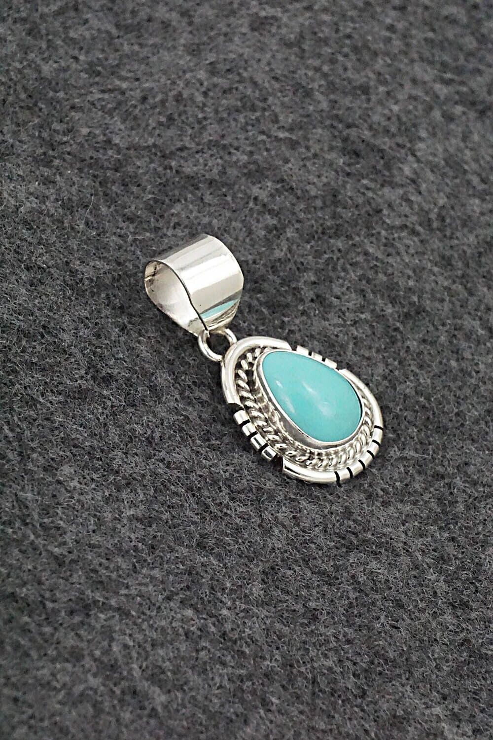 Turquoise & Sterling Silver Pendant - Johnny Frank