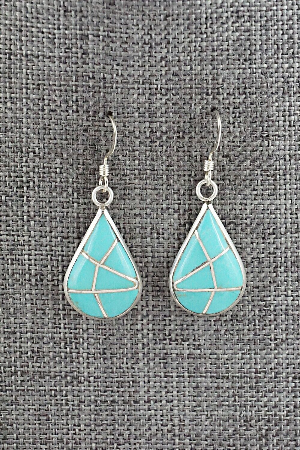 Turquoise & Sterling Silver Inlay Earrings - Laurie Kallestewa