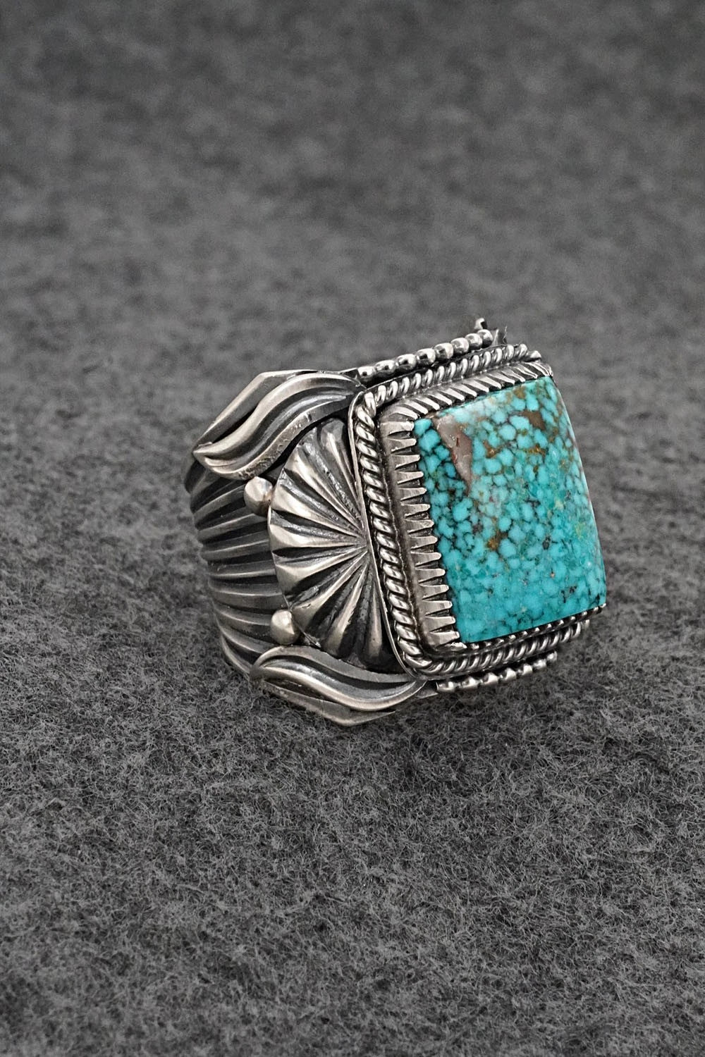 Turquoise & Sterling Silver Ring - Delbert Gordon - Size 13
