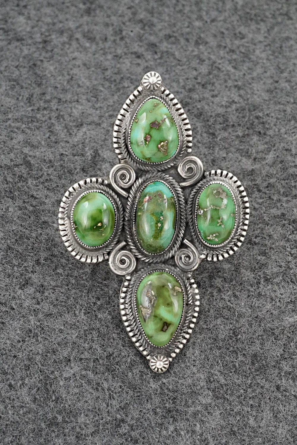 Turquoise & Sterling Silver Ring - Calvin Martinez - Size 8