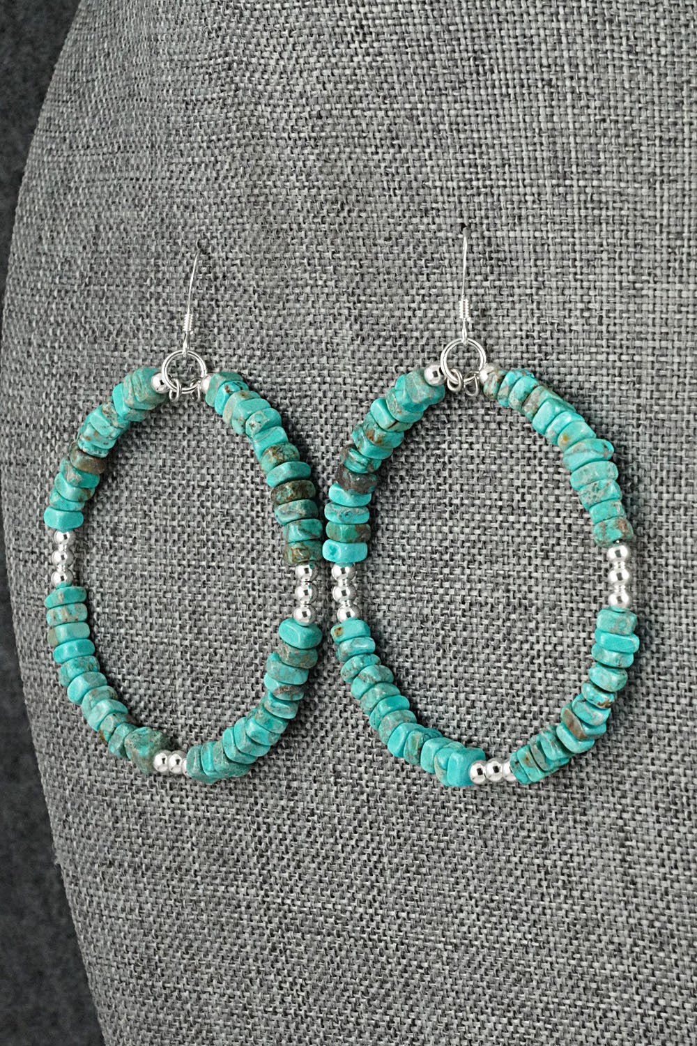 Turquoise & Sterling Silver Earrings - Doreen Jake