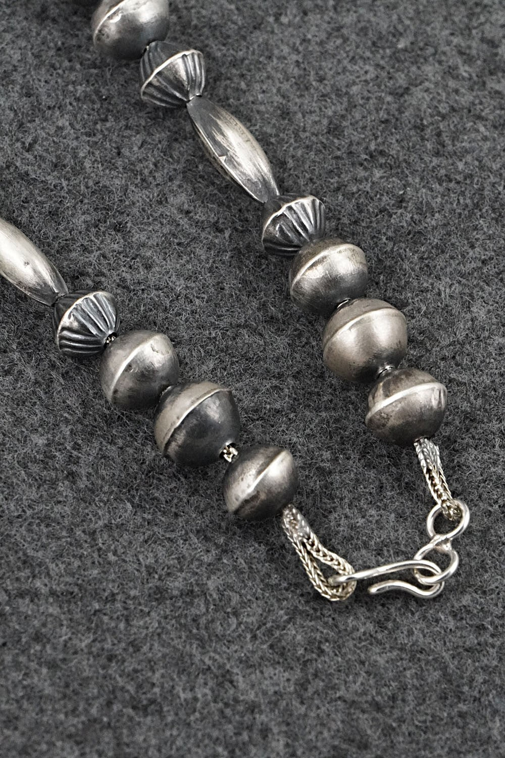 Sterling Silver Navajo Pearl Necklace 26" - Vintage