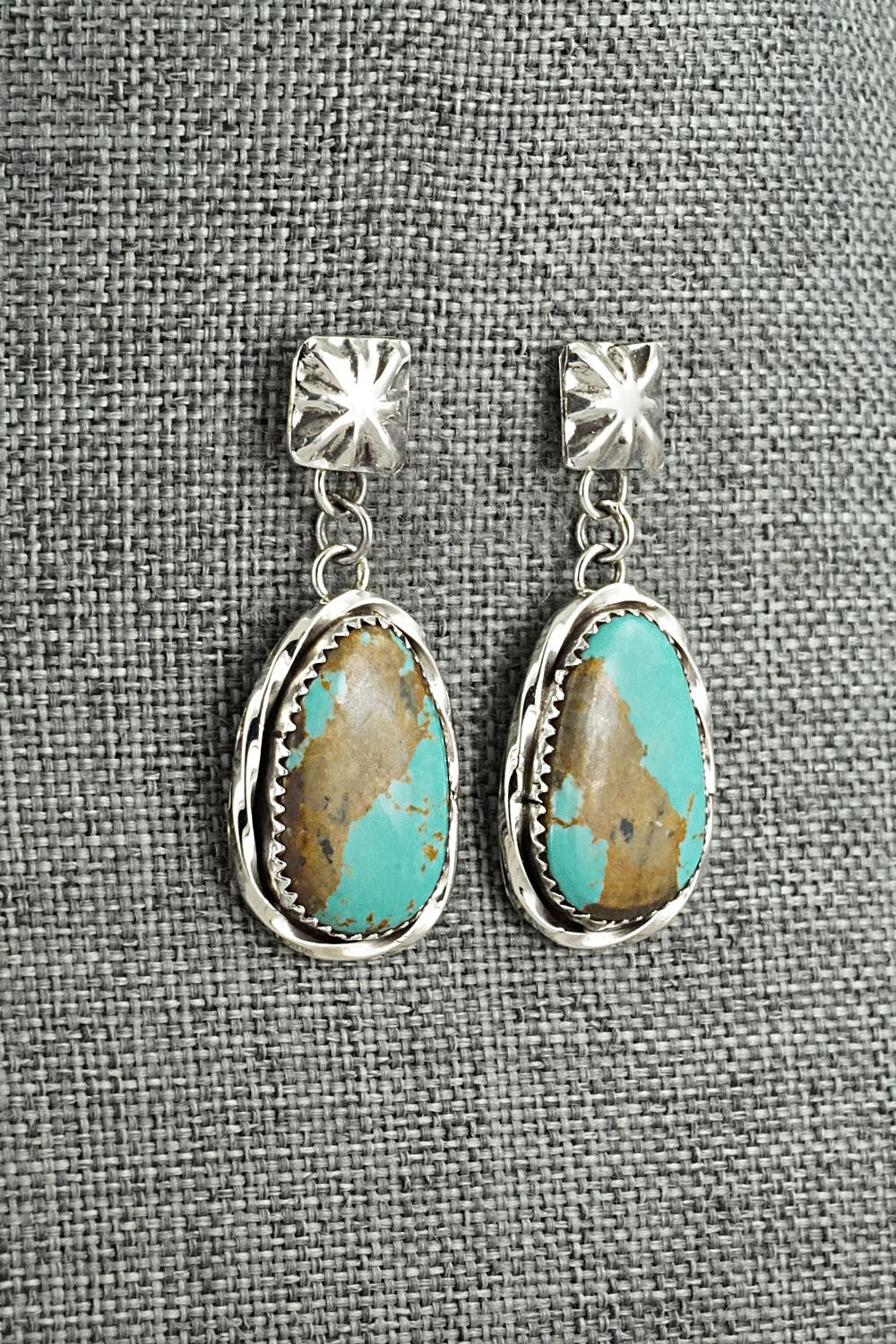 Turquoise & Sterling Silver Earrings - Ernest Hawthorne