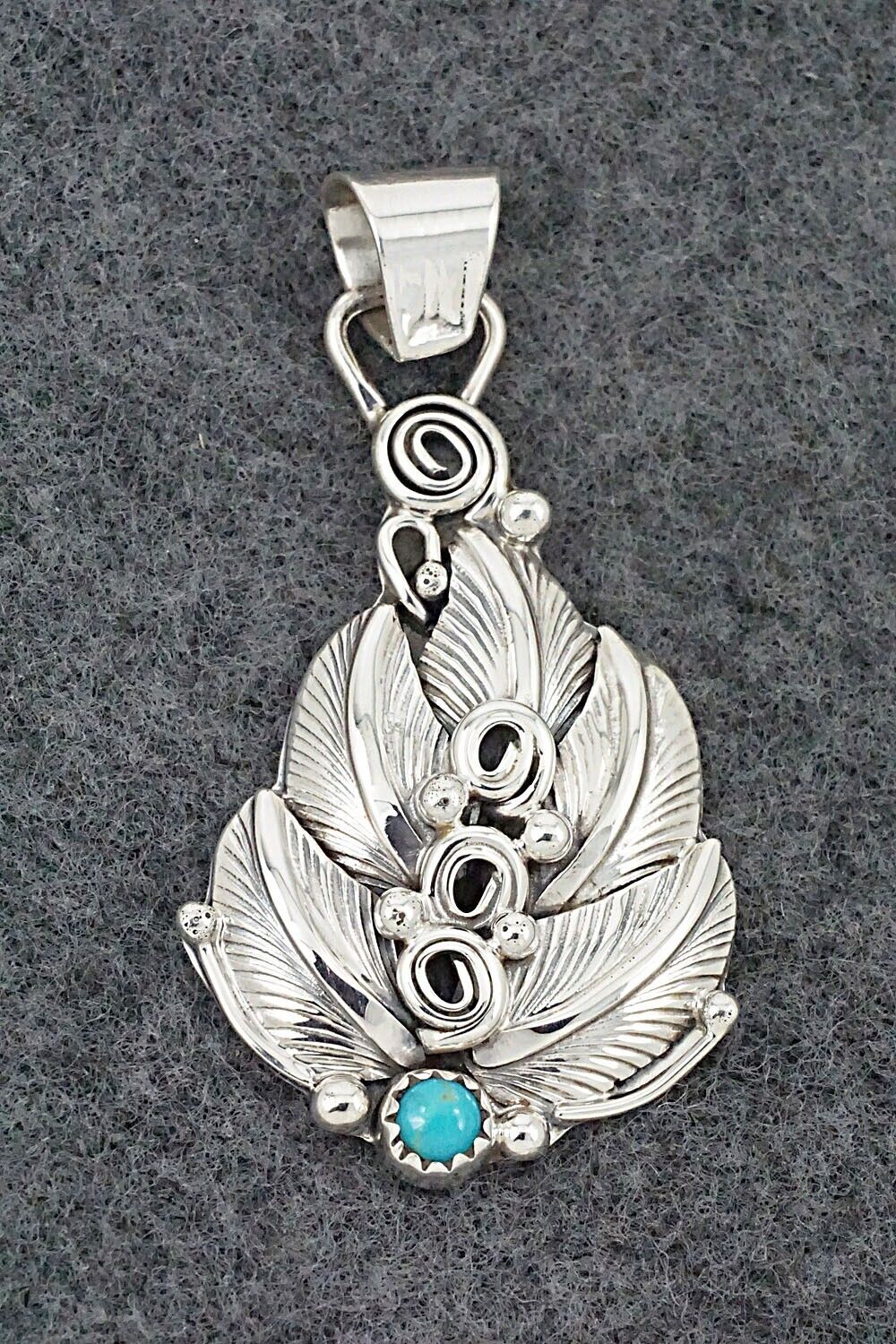 Turquoise & Sterling Silver Pendant - Darrell Morgan
