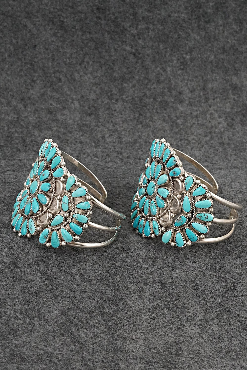 Turquoise & Sterling Silver Squash Blossom Set - Justina Wilson