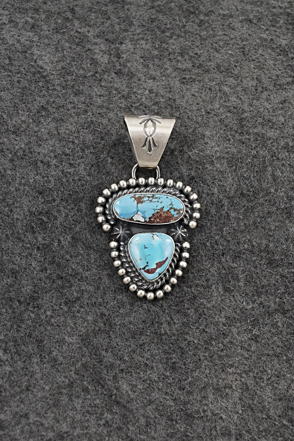 Turquoise & Sterling Silver Pendant - Raymond Delgarito