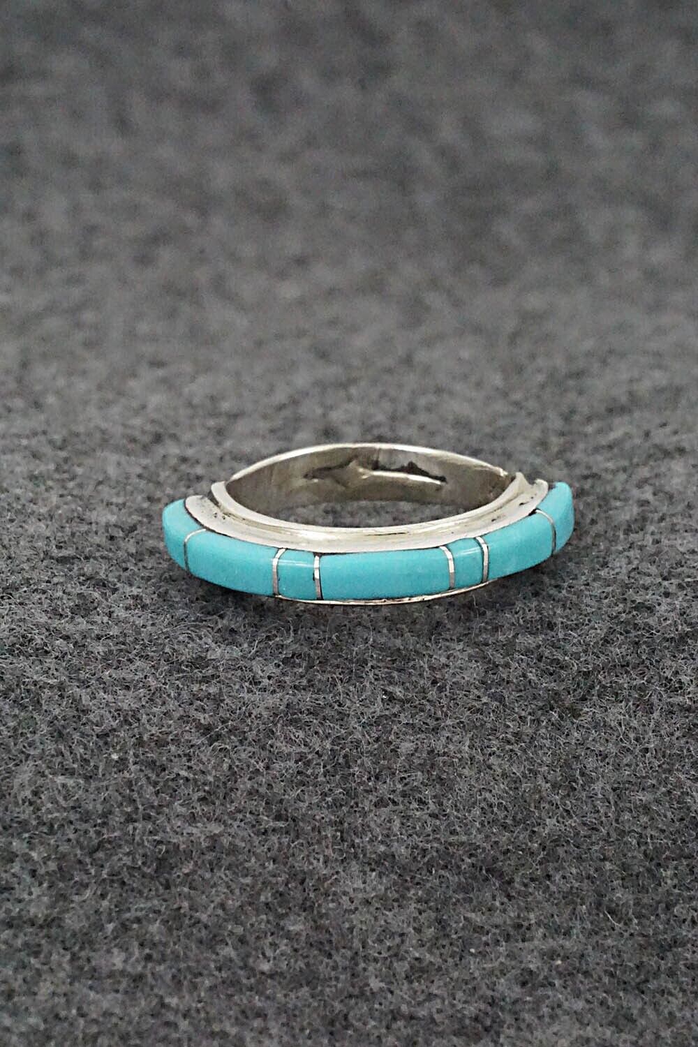 Turquoise & Sterling Silver Ring - Roland Natachu - Size 7.5