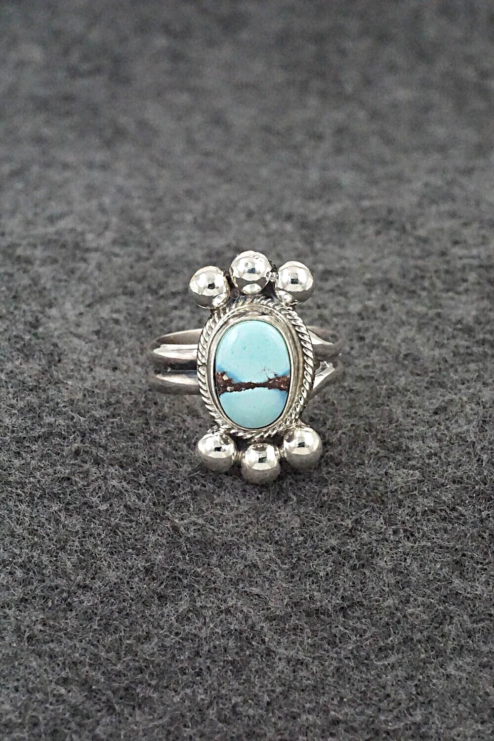 Turquoise & Sterling Silver Ring - Joelias Draper - Size 7 Adj.