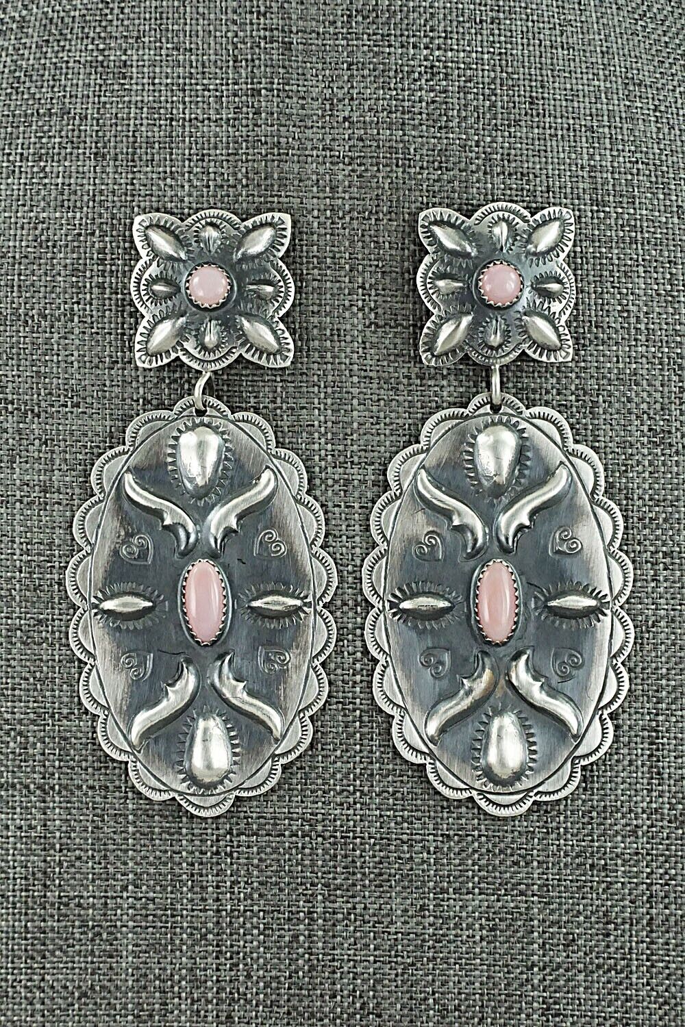 Pink Conch Shell & Sterling Silver Earrings - Glenn Livingston