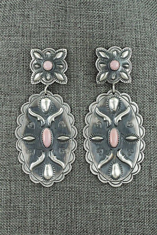 Pink Conch Shell & Sterling Silver Earrings - Glenn Livingston