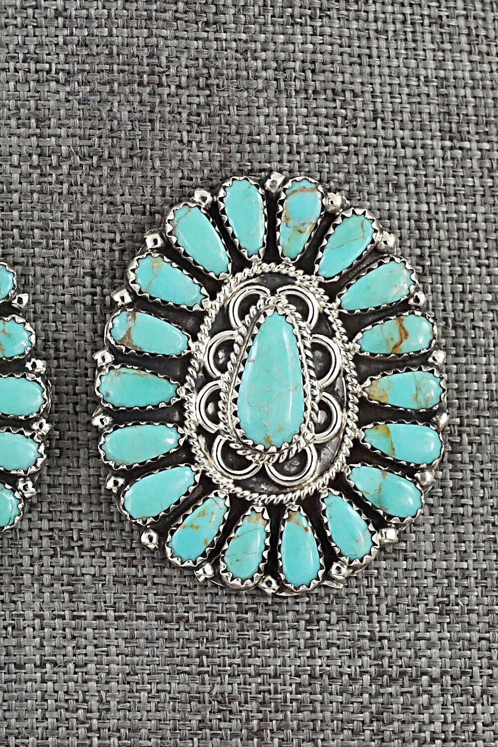 Turquoise and Sterling Silver Earrings - Zeita Begay