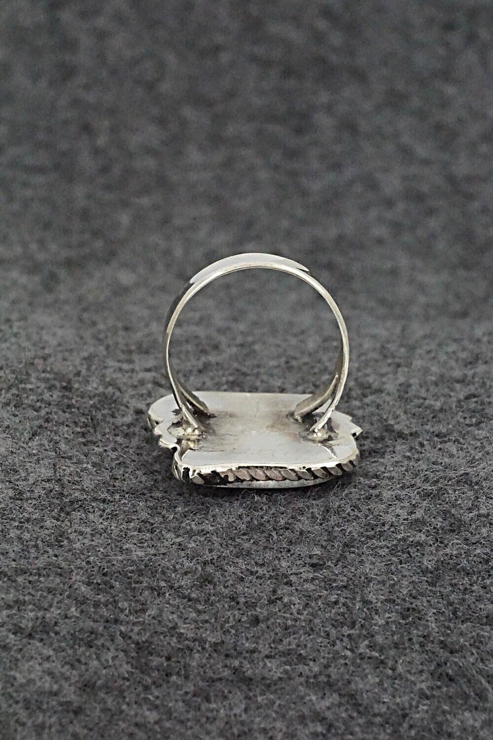 Turquoise & Sterling Silver Inlay Ring - Susie Lowsayatee - Size 7
